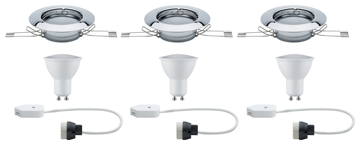 Paulmann EBL Set rund starr LED 3x4,5W 230V Chrom/Metall