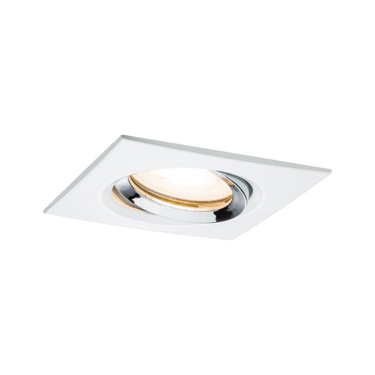 Paulmann EBL Set Nova Plus IP65 schwb eck max1x 35W GU10/GU5,3 Weiß matt-Chrom/Alu Zink