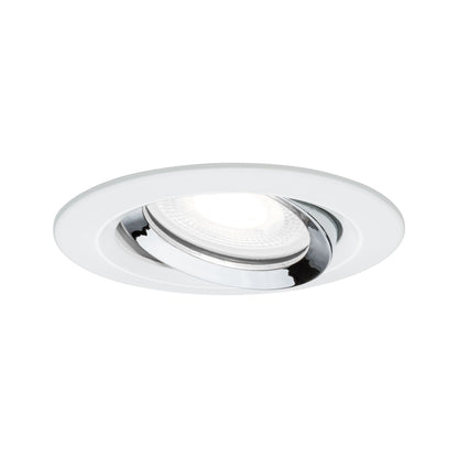 Paulmann Einbauleuchte LED Nova Plus rund 1x6W GU10 Weiß matt,Chrom schwenkbar dimmbar