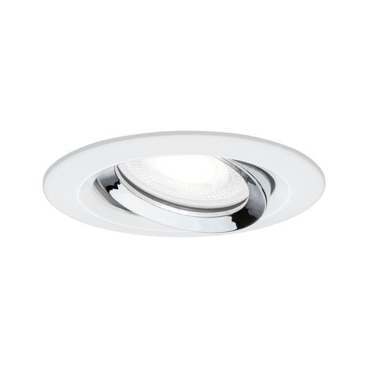 Paulmann Einbauleuchte LED Nova Plus rund 1x6W GU10 Weiß matt,Chrom schwenkbar dimmbar