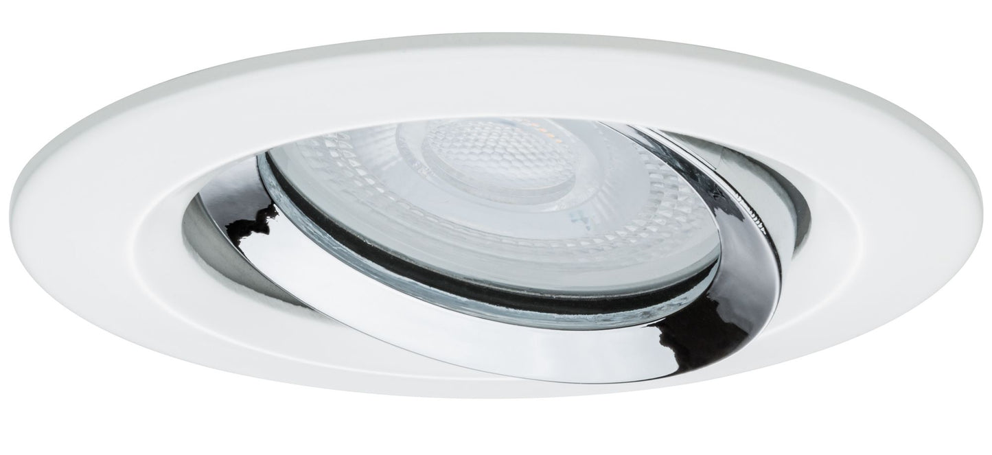 Paulmann Einbauleuchte LED Nova Plus rund 1x6W GU10 Weiß matt,Chrom schwenkbar dimmbar