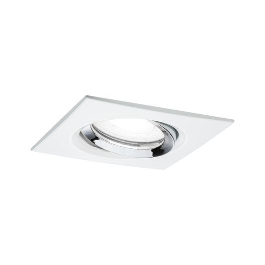 Paulmann Einbauleuchte LED Nova Plus eckig 1x6W GU10 Weiß matt,Chrom schwenkbar dimmbar