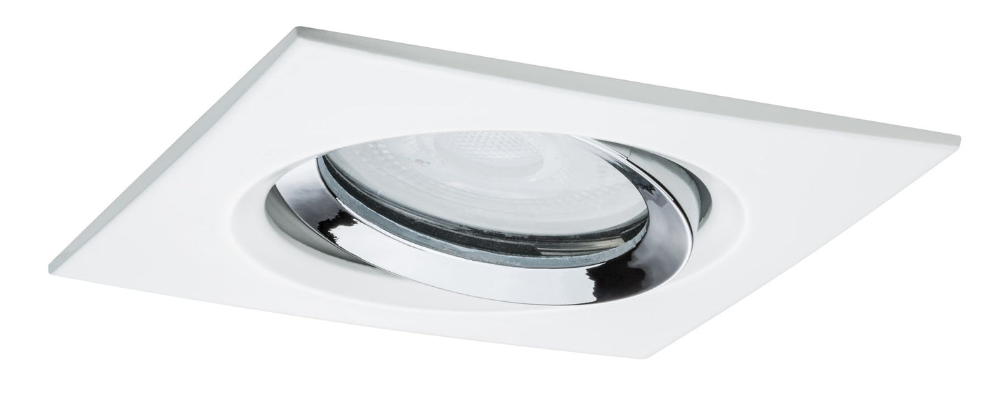 Paulmann Einbauleuchte LED Nova Plus eckig 1x6W GU10 Weiß matt,Chrom schwenkbar dimmbar