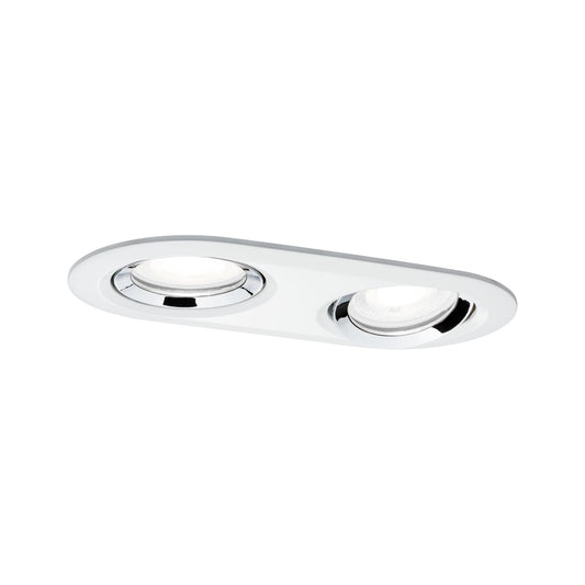 Paulmann Einbauleuchte LED Nova Plus rund 1x 2x6W GU10 Weiß matt,Chrom schwenkbar dimmbar