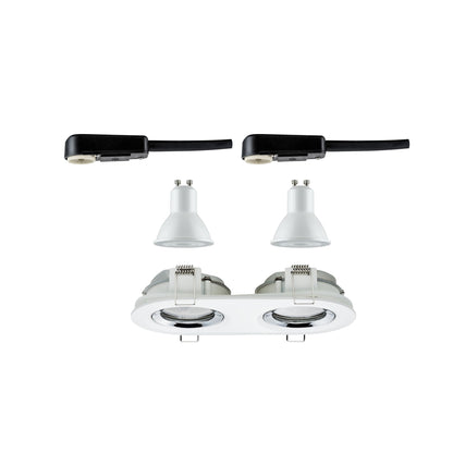 Paulmann Einbauleuchte LED Nova Plus rund 1x 2x6W GU10 Weiß matt,Chrom schwenkbar dimmbar