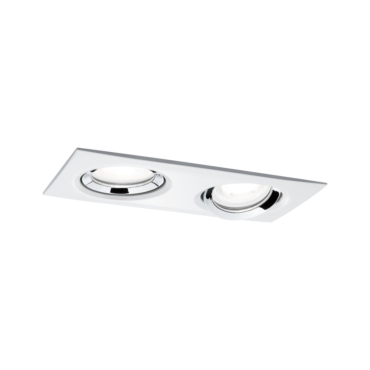 Paulmann Einbauleuchte LED Nova Plus eckig 1x 2x6W GU10 Weiß matt,Chrom schwenkbar dimmbar