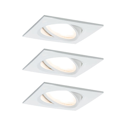 Paulmann Einbauleuchte LED Nova Plus eckig 3x6W Coin Weiß matt schwenkbar dimmbar
