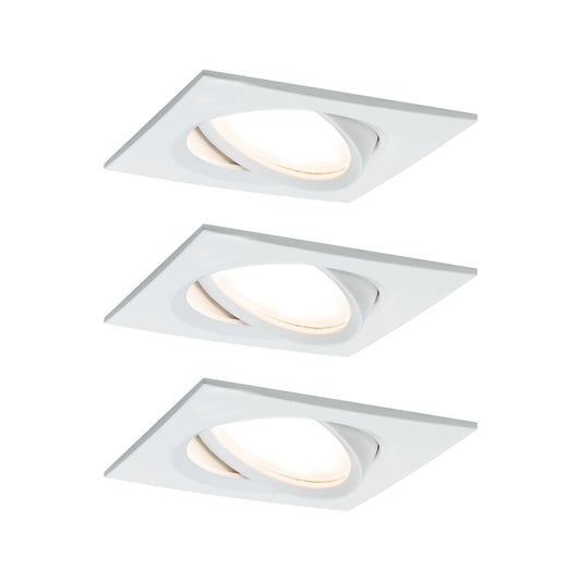 Paulmann Einbauleuchte LED Nova Plus eckig 3x6W Coin Weiß matt schwenkbar dimmbar