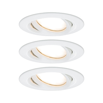 Paulmann Einbauleuchte LED Nova Plus rund 3x6W Coin Weiß matt schwenkbar dimmbar