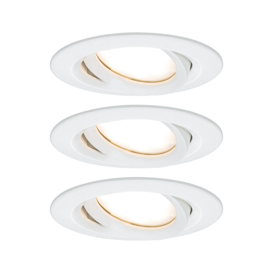 Paulmann Einbauleuchte LED Nova Plus rund 3x6W Coin Weiß matt schwenkbar dimmbar