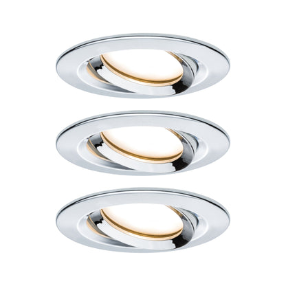 Paulmann Einbauleuchte LED Nova Plus rund 3x6W Coin Chrom schwenkbar dimmbar