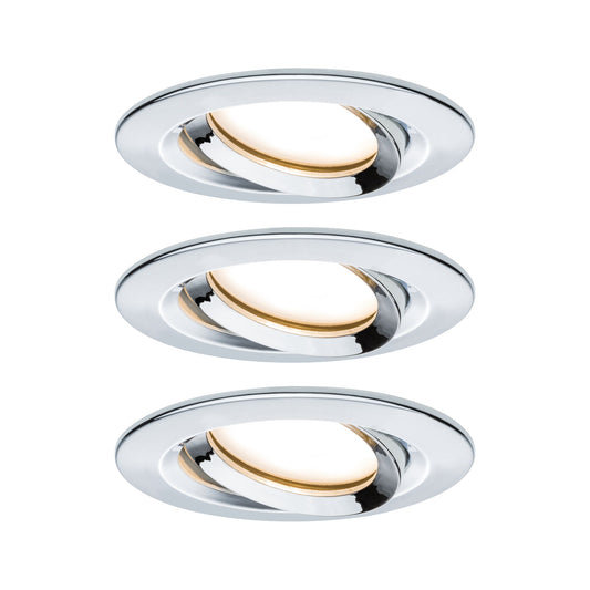 Paulmann Einbauleuchte LED Nova Plus rund 3x6W Coin Chrom schwenkbar dimmbar