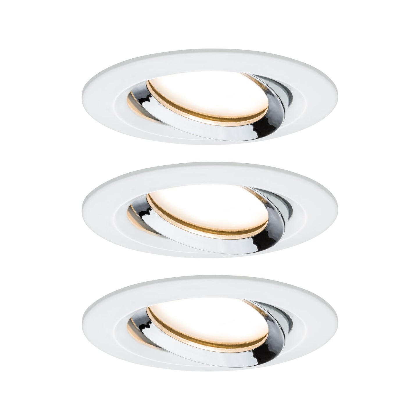 Paulmann Einbauleuchte LED Nova Plus rund 3x6W Coin Weiß matt,Chrom schwenkbar dimmbar