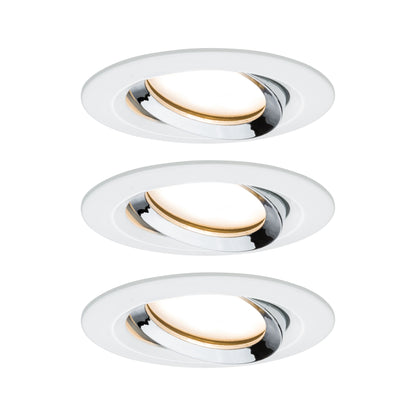 Paulmann Einbauleuchte LED Nova Plus rund 3x6W Coin Weiß matt,Chrom schwenkbar dimmbar