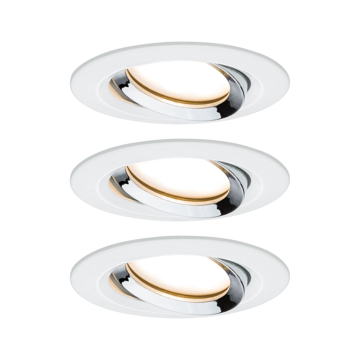 Paulmann Einbauleuchte LED Nova Plus rund 3x6W Coin Weiß matt,Chrom schwenkbar dimmbar
