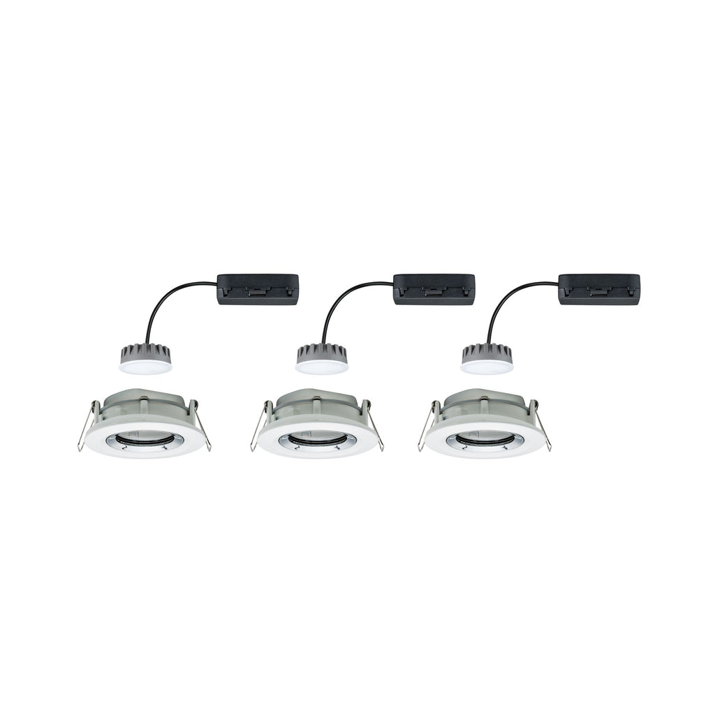 Paulmann Einbauleuchte LED Nova Plus rund 3x6W Coin Weiß matt,Chrom schwenkbar dimmbar