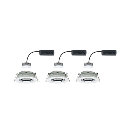 Paulmann Einbauleuchte LED Nova Plus rund 3x6W Coin Weiß matt,Chrom schwenkbar dimmbar