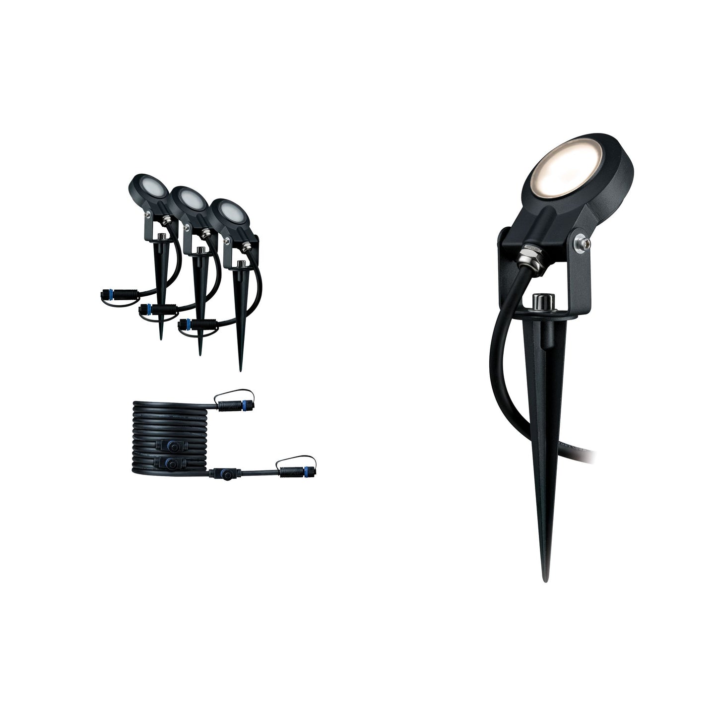 Paulmann Plug & Shine Ergänzungsset Erdspieß Sting IP67 3000K 3x6W dimmbar