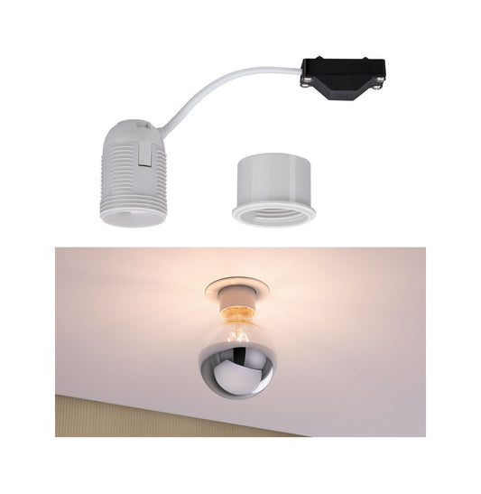 Paulmann EBL E27 Fassung max 1x10W 230V Weiß mit Adapterhülse für Einbauleuchten