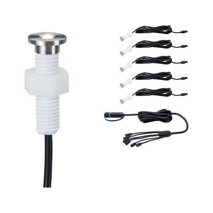 Paulmann Outdoor Plug & Shine EBL Set MicroPen II 5x0,22W IP67 3000K Edelstahl