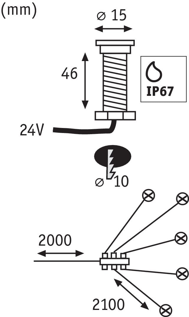 Paulmann Outdoor Plug & Shine EBL Set MicroPen II 5x0,22W IP67 3000K Edelstahl