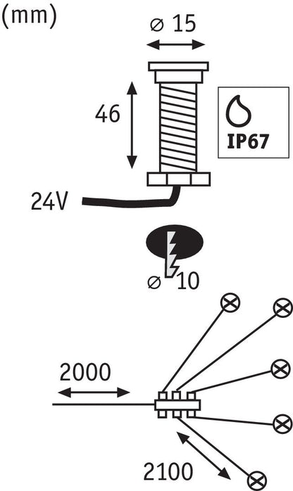 Paulmann Outdoor Plug & Shine EBL Set MicroPen II 5x0,22W IP67 3000K Edelstahl