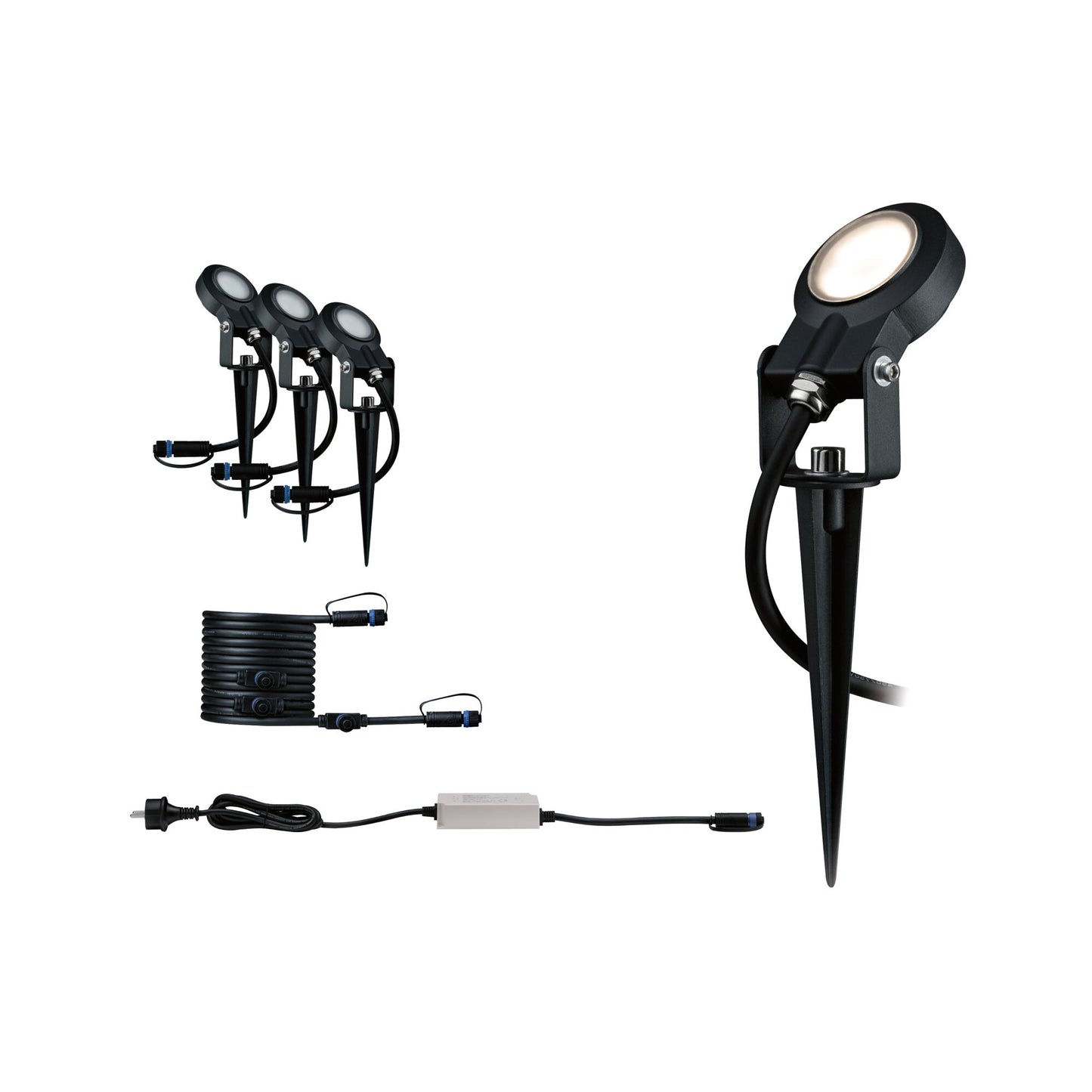 Paulmann Outdoor Plug & Shine Spot Sting Set IP67 3000K 3x6W 24V dimmable