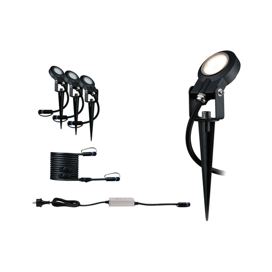 Paulmann Outdoor Plug & Shine Spot Sting Set IP67 3000K 3x6W 24V dimmable