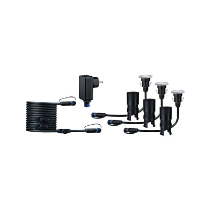 Paulmann Outdoor Plug & Shine Floor Mini Set IP65 3000K 3x2,5W 24V 55mm Silber