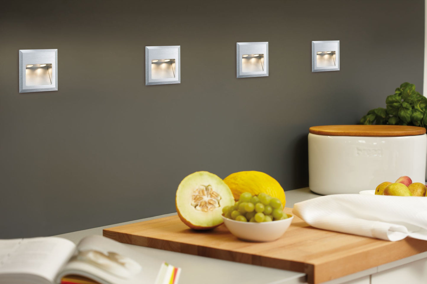 Paulmann Special EBL Set Quadro Wand LED 2W 3VA 230V 10x10cm Alu gebürstet/Alu