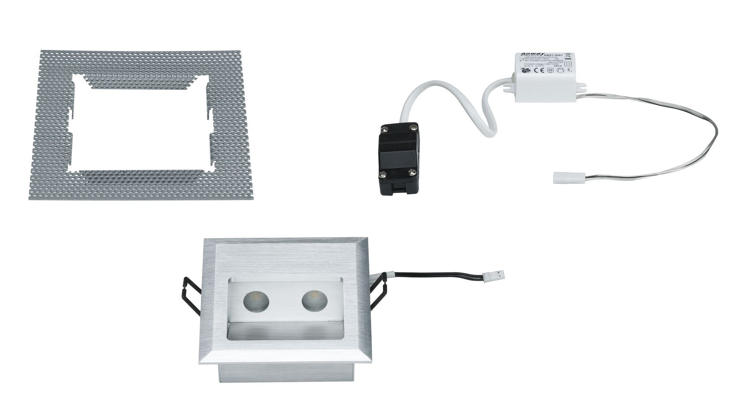 Paulmann Special EBL Set Quadro Wand LED 2W 3VA 230V 10x10cm Alu gebürstet/Alu