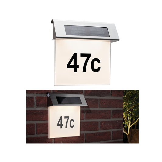 Paulmann Special Solar Hausnummernleuchte IP44 LED 1x0,2W Edelst./Weiß Edelstahl/Acryl