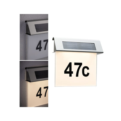 Paulmann Special Solar Hausnummernleuchte IP44 LED 1x0,2W Edelst./Weiß Edelstahl/Acryl