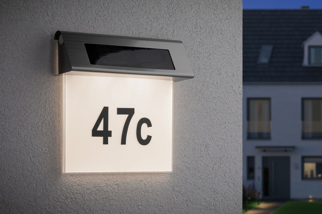 Paulmann Special Solar Hausnummernleuchte IP44 LED 1x0,2W Edelst./Weiß Edelstahl/Acryl
