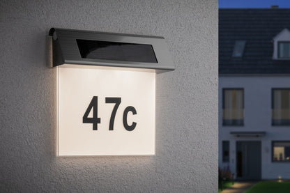Paulmann Special Solar Hausnummernleuchte IP44 LED 1x0,2W Edelst./Weiß Edelstahl/Acryl