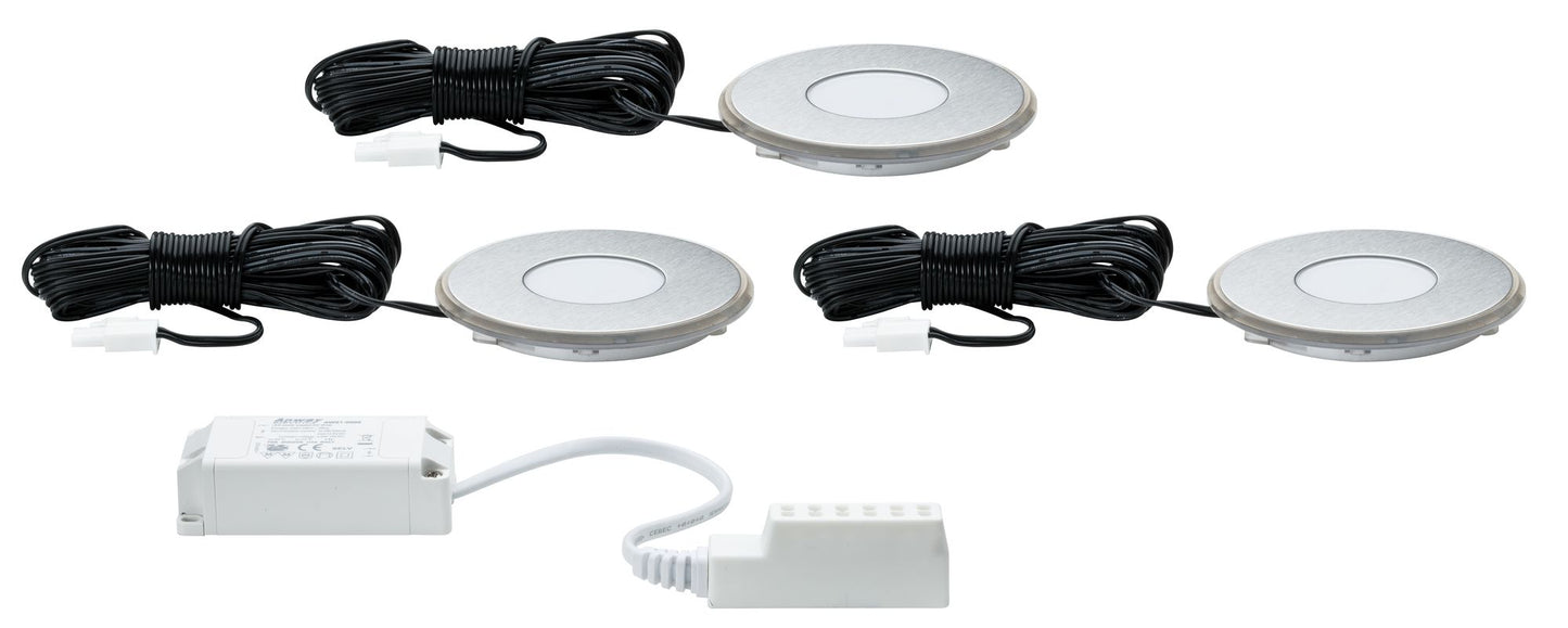 Paulmann Special EBL Set Deco UpDownlight IP44 LED 3x1W 230/12V 90mm Eds/Sat Eds./Polyc