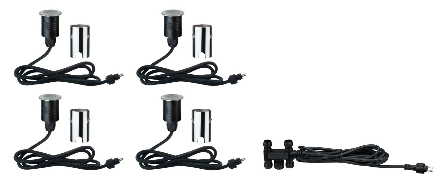 Paulmann Special MiniPlus Boden EBL rund IP67 Erg.set 4x0,7W 2700K 43mm Edelstahl