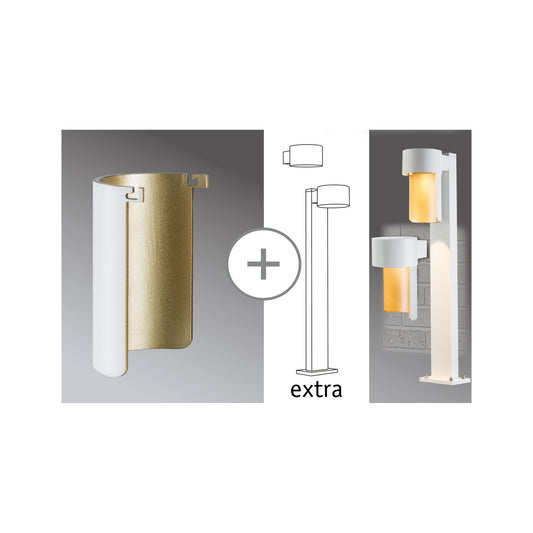 Paulmann Special Glas AmbientLED IP44 Wand Weiß matt/Gold Alu