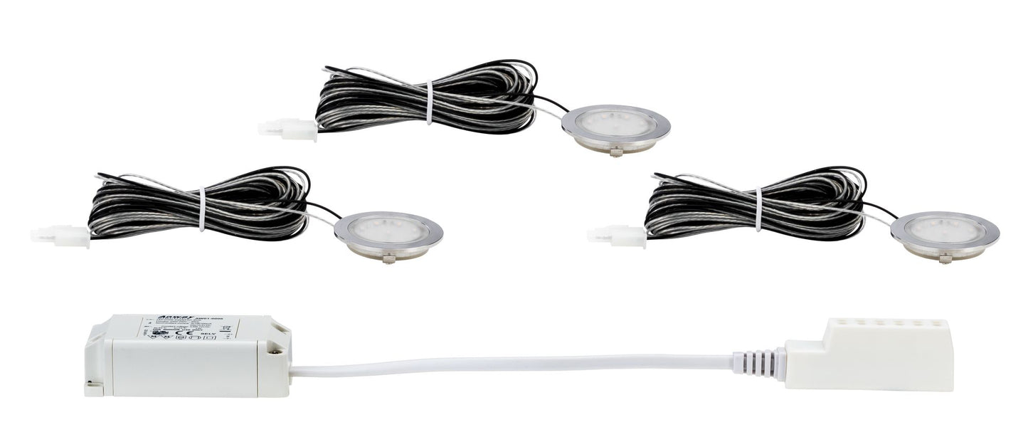 Paulmann Boden EBL Set Allround rd IP67 LED 4000K 3x0,7W 3,6VA 230/12V 45mm Transp/Kst/Eds