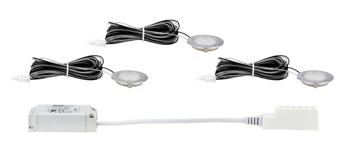 Paulmann Boden EBL Set Allround rd IP67 LED 4000K 3x0,7W 3,6VA 230/12V 45mm Transp/Kst/Eds