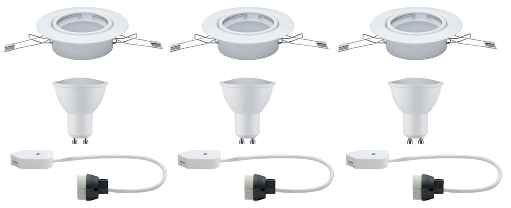 Paulmann EBL Set LED schwenkbar 3x4,5W 230V GU10 51mm Weiß matt/Metall