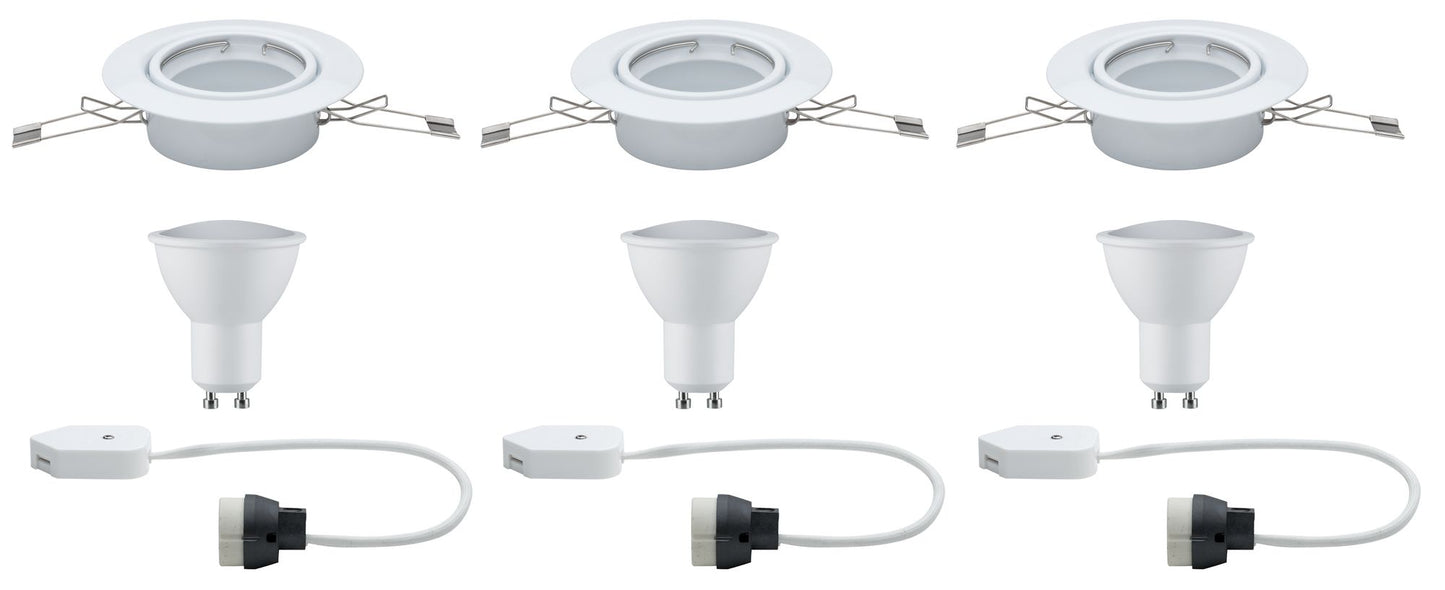 Paulmann EBL Set LED schwenkbar 3x4,5W 230V GU10 51mm Weiß matt/Metall