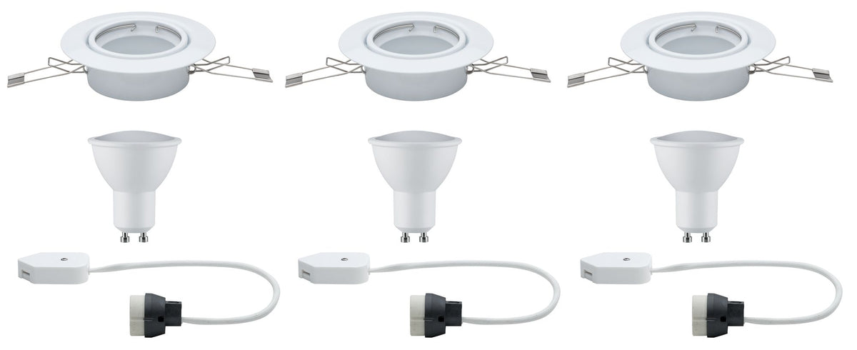 Paulmann EBL Set LED schwenkbar 3x4,5W 230V GU10 51mm Weiß matt/Metall