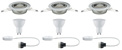 Paulmann EBL Set LED schwenkbar 3x4,5W 230V GU10 51mm Eisen gebürstet/Metall