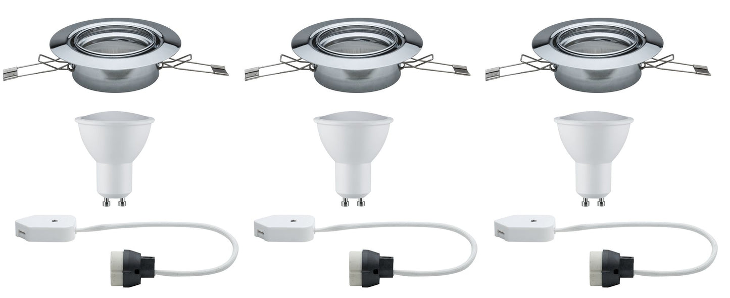 Paulmann EBL Set LED schwenkbar 3x4,5W 230V GU10 51mm Chrom/Metall