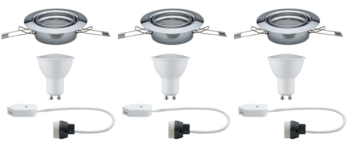 Paulmann EBL Set LED schwenkbar 3x4,5W 230V GU10 51mm Chrom/Metall
