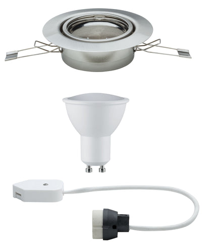 Paulmann EBL Set LED schwenkbar 1x4,5W 230V GU10 51mm Eisen gebürstet/Metall