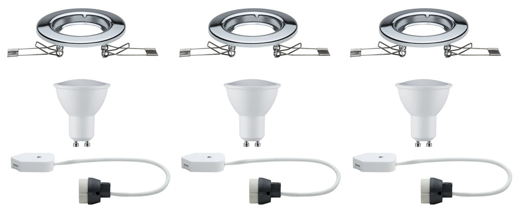 Paulmann EBL Set LED starr 3x4,5W 230V GU10 51mm Chrom/Metall