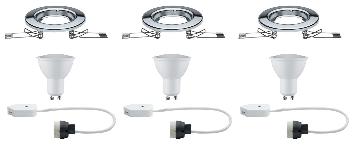 Paulmann EBL Set LED starr 3x4,5W 230V GU10 51mm Chrom/Metall