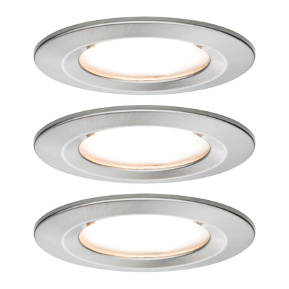 Paulmann Premium EBL Set Coin Slim rund starr LED 3x6,8W 2700K 230V 51mm Eisen g/Alu